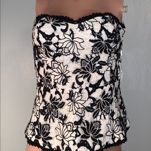 Black and white bustier